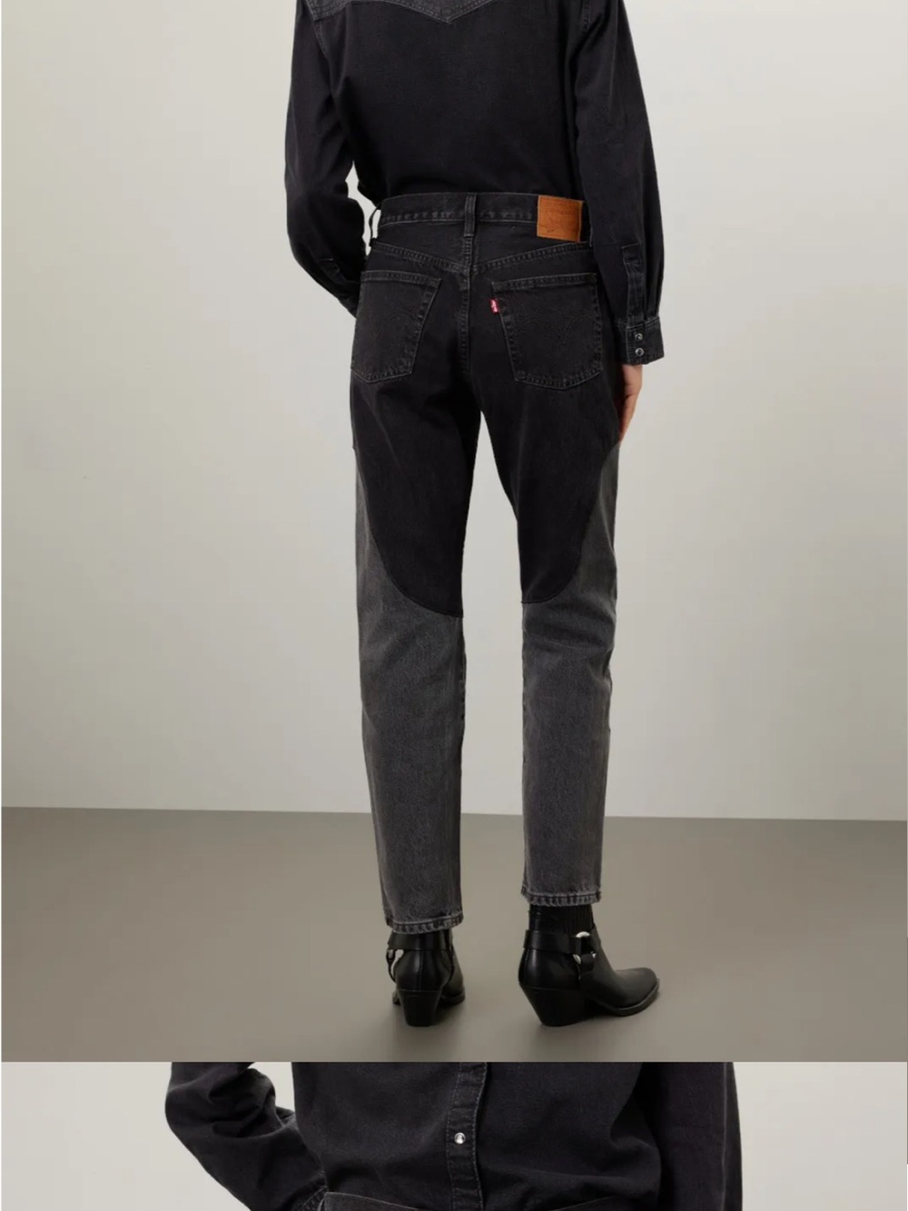 Levi's 501 Original Chaps Jeans in black & gray - Picture 2 of 7